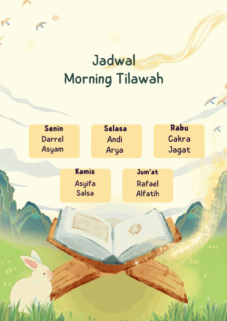 Poster Jadwal Morning Tilawah OSIS SMPIT Al Uswah Banyuwangi